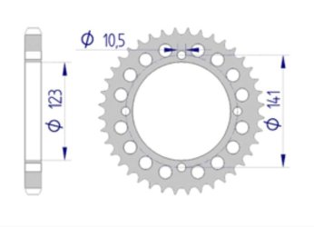 laverda 750 rear sprocket - dimensions for checking - afam version.JPG